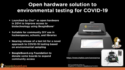 BeagleBoard.org update for the Open Hardware Summit 2020 @ohsummit #OpenCovid19Initiative