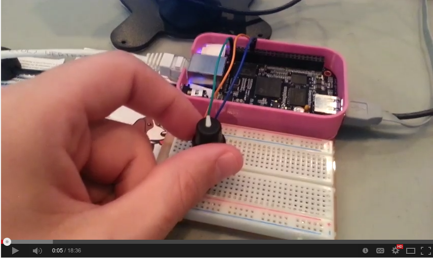 BeagleBone Black TI eQEP demo with rotary encoder BeagleBoard