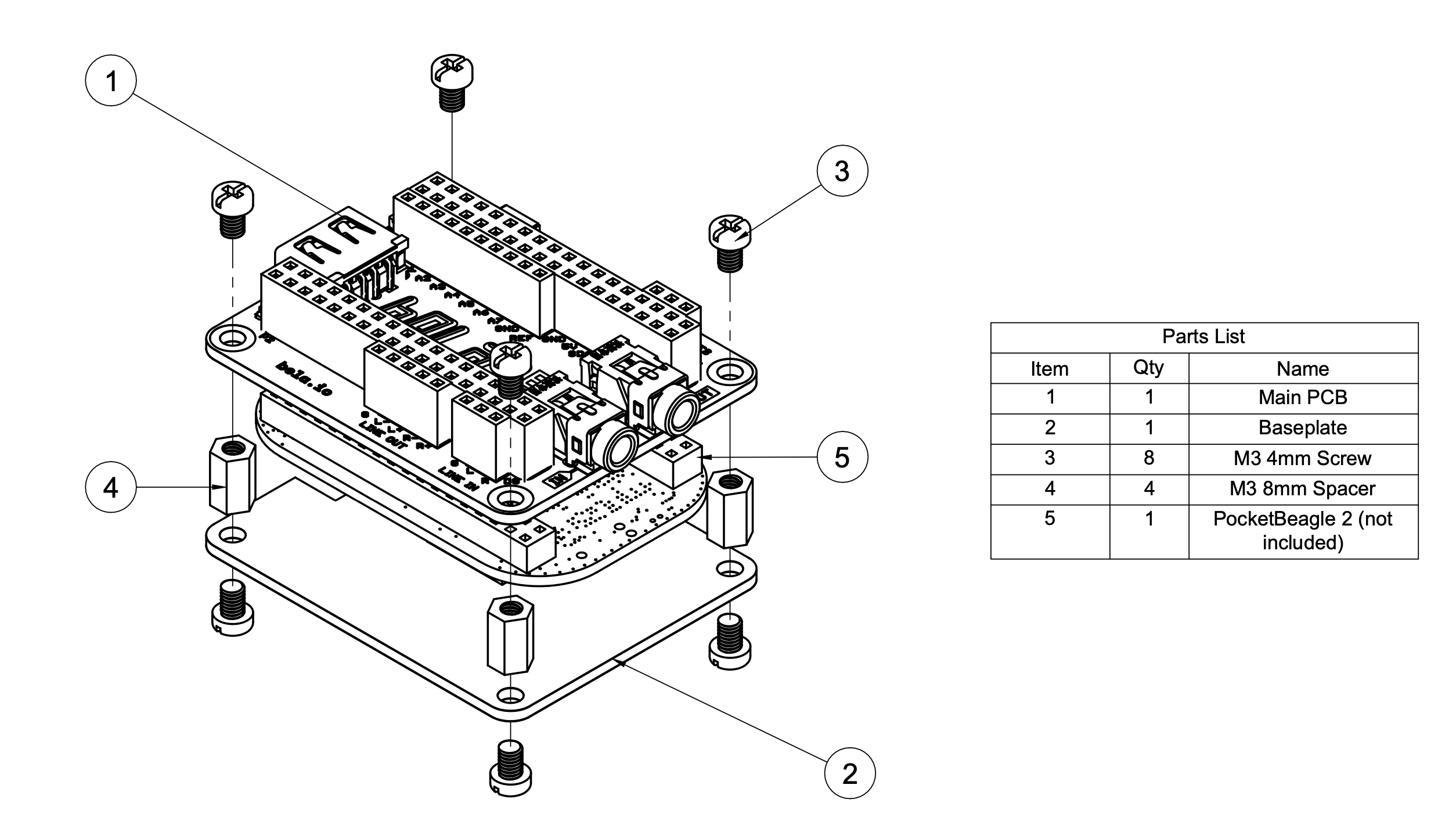 Bela Gem Stereo exploded view