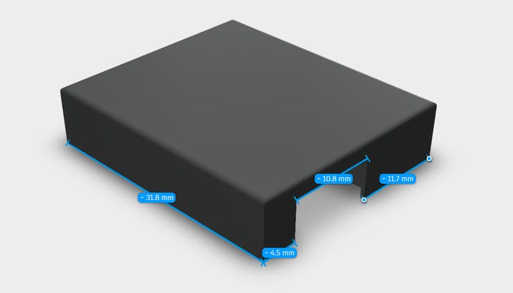 Top of the moisture sensor enclosure.