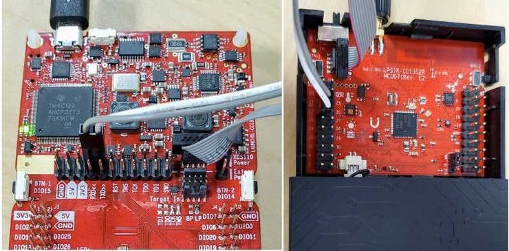 Sensortag connected to the Launchpad using JTAG to allow programming (as an alternative to OAD)