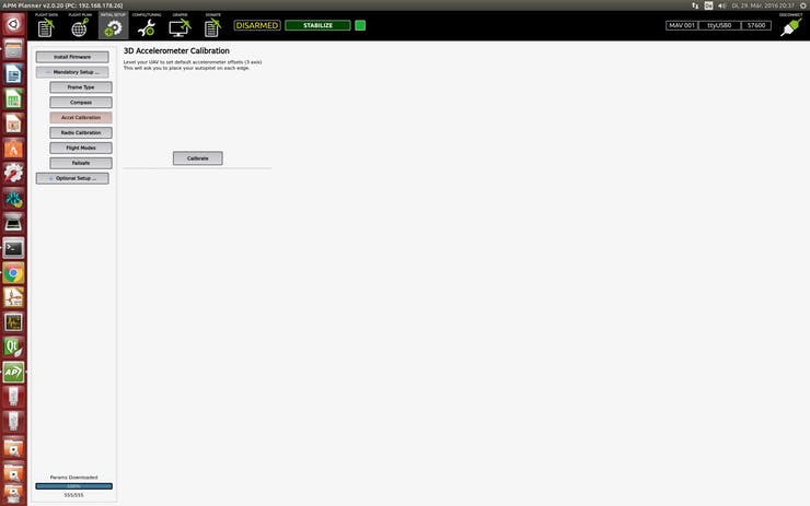 APM Planner Accel Calibration