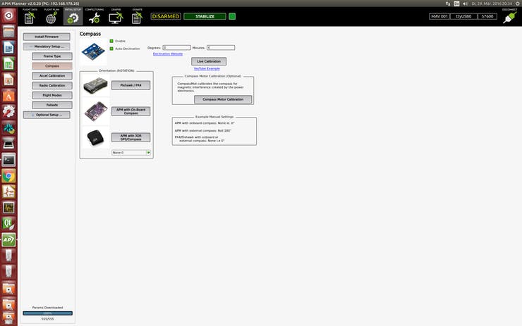 APM Planner compass