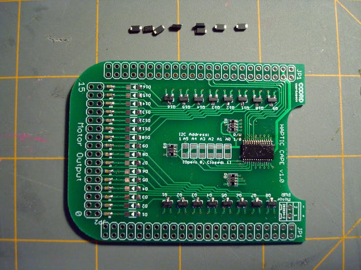 Time for the last surface mount devices:  16 Schottky diodes in SOD123F package. Same as all the rest, tin one row of pads and slide the component into place.