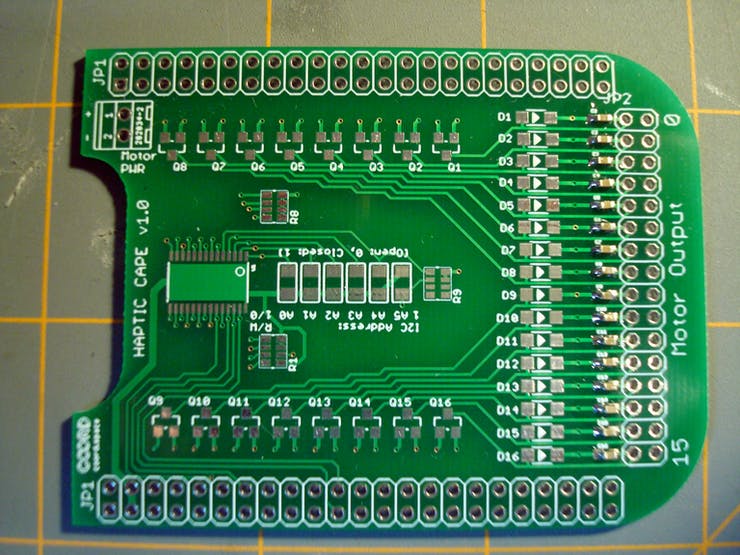 For the other pads, just warm up the pad and the part with your iron and melt a small amount of solder to the pad till you see the two parts mate. 16 capacitors later and this is what you should see.