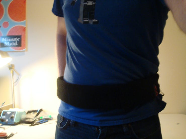 Take the Haptic Burrito Belt and give it a test fit. Pretty comfortable!