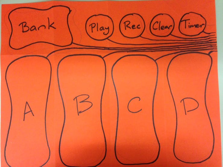 This is my drawing of the paper keypad I wanted, complete with where the wires go through.