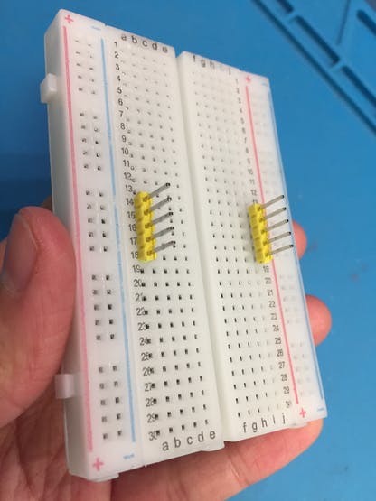 Jig on breadboard