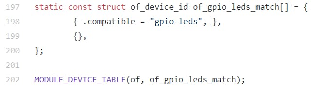 Setting leds-gpio.c's compatible property