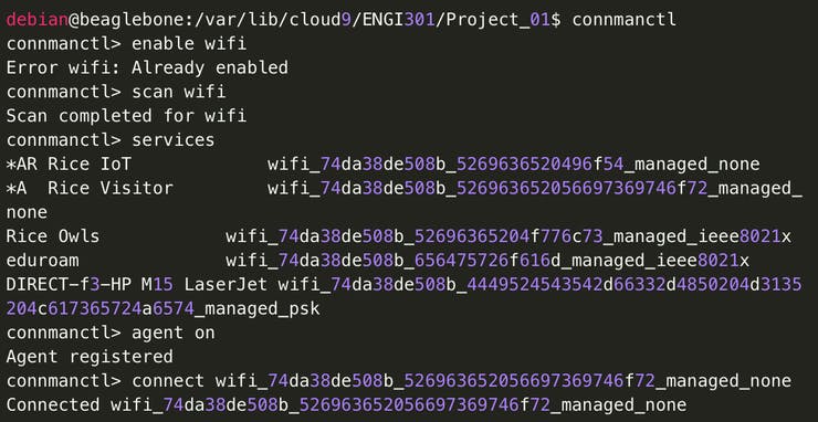 Software Connection to Rice IoT Wi-Fi