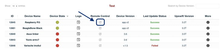 Your Raspberry Pi under UpSwift.io 'Devices' category