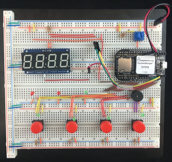 Hardware Layout for PocketBeagle Whac-A-Mole Game