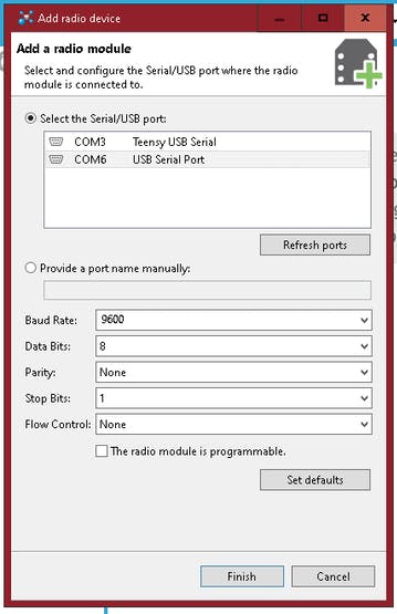 Here is where you can see your listed radio modules.